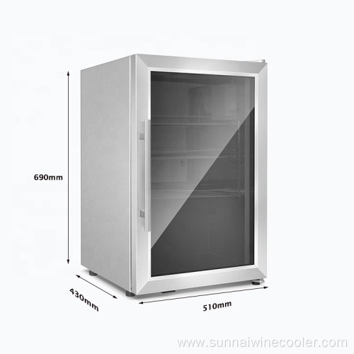 66L Stainless Steel Glass Door Mini Beverage Cooler